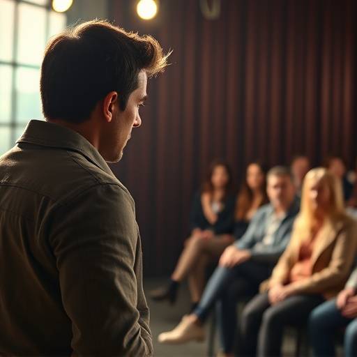 Un acteur se présentant à une audition, face à un jury.